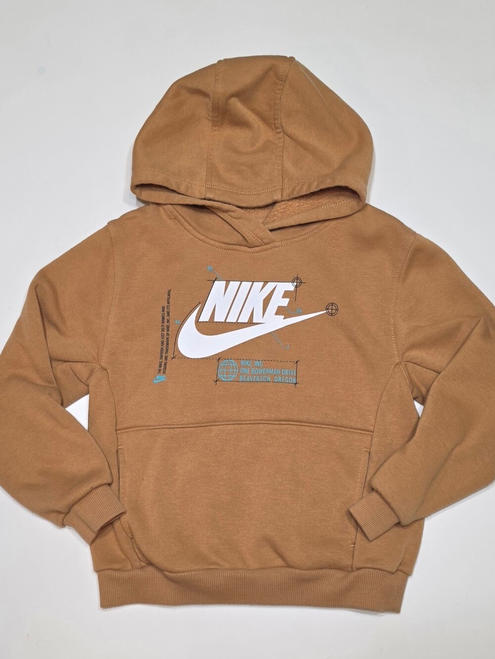 Nike Boy’s Brown Hooded Sweatshirt with Swoosh Logo Set